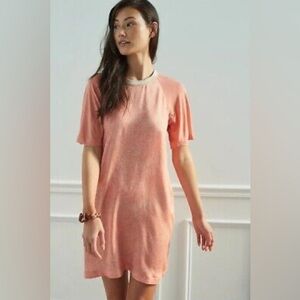 NWT new medium Anthropologie Tiny Saturday casual tunic dress pink tee print